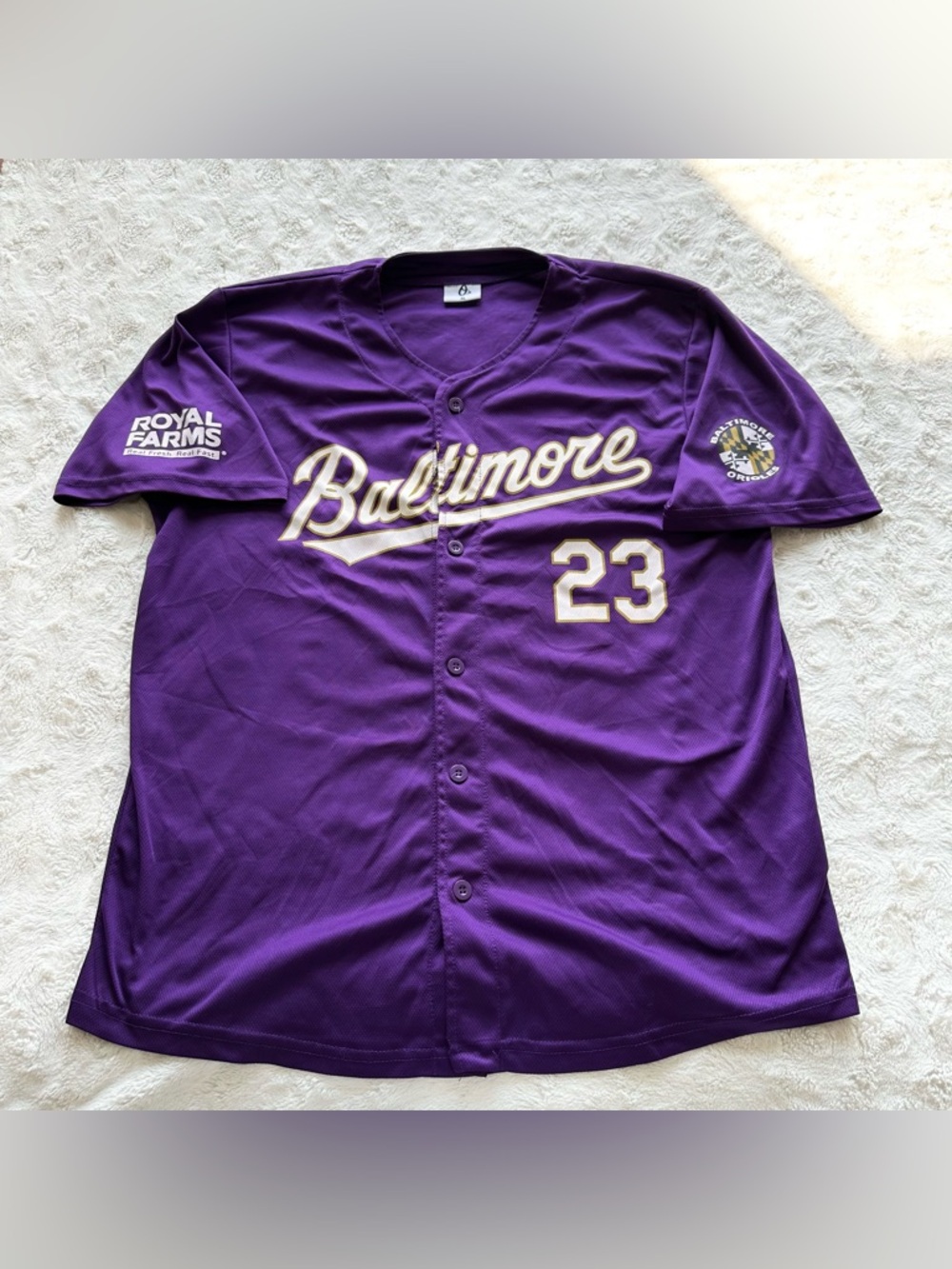 Baltimore Orioles Jersey Adult XL Purple Pride SGA 2023 Royal Farms Ravens Os